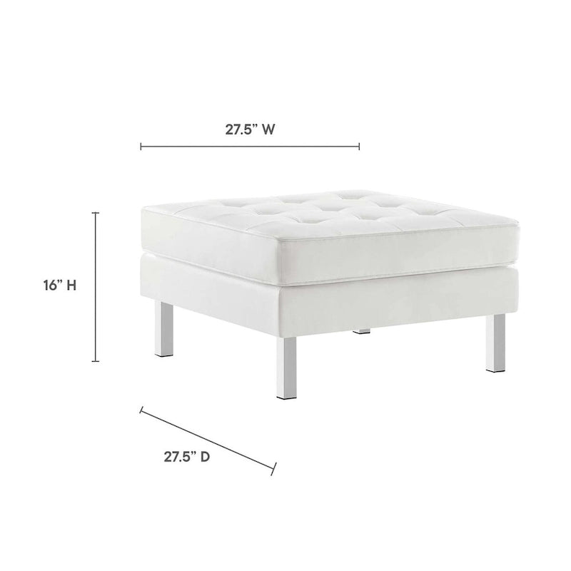 Pouf de rangement capitonné en similicuir végétalien Loft