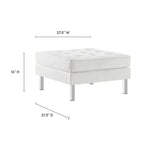 Pouf de rangement capitonné en similicuir végétalien Loft