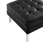 Pouf de rangement capitonné en similicuir végétalien Loft