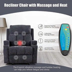 Fauteuil inclinable massant et canapé individuel manuel avec télécommande