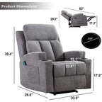 Fauteuil inclinable massant et canapé individuel manuel avec télécommande