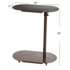 Table d'appoint réglable en C 50,8 cm (L) x 27,9 cm (l) x 63,5-81,3 cm (H), acier thermolaqué, à glisser sous le canapé et le lit