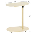 Table d'appoint réglable en C 50,8 cm (L) x 27,9 cm (l) x 63,5-81,3 cm (H), acier thermolaqué, à glisser sous le canapé et le lit