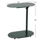Table d'appoint réglable en C 50,8 cm (L) x 27,9 cm (l) x 63,5-81,3 cm (H), acier thermolaqué, à glisser sous le canapé et le lit