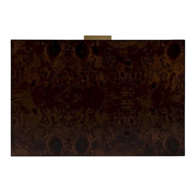Table d'appoint en loupe de bois à tiroirs doubles