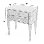 Table d'appoint en loupe de bois à tiroirs doubles
