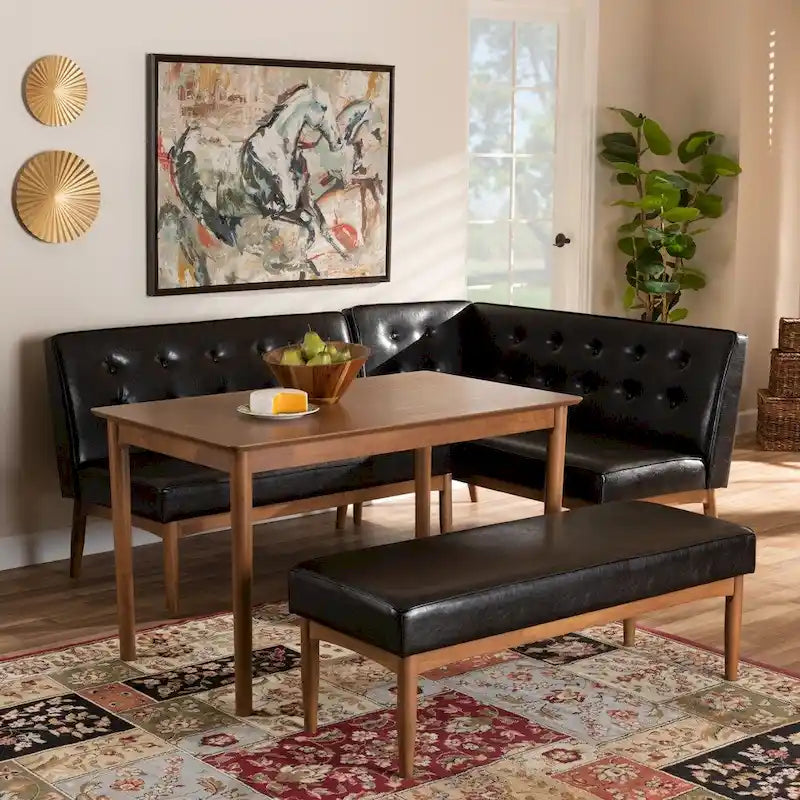 Ensemble de meubles d'angle de salle à manger quatre pièces de style médiéval-moderne