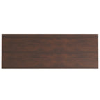 Bureau d'écriture et d'ordinateur en bois massif de 137 cm, tablette coulissante pour clavier, 2 tiroirs, style de transition