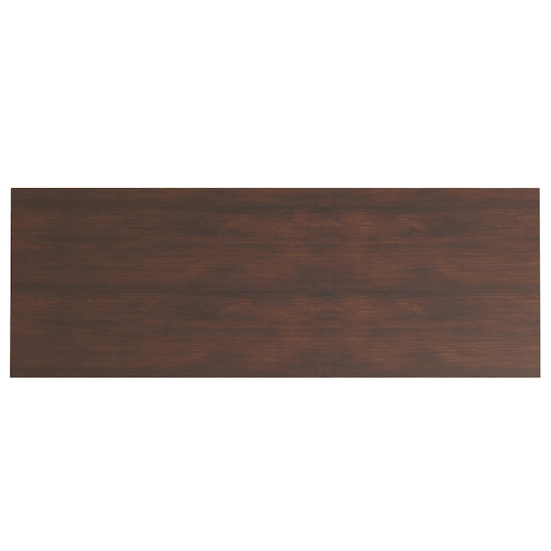 Bureau d'écriture et d'ordinateur en bois massif de 137 cm, tablette coulissante pour clavier, 2 tiroirs, style de transition
