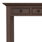 Bureau d'écriture et d'ordinateur en bois massif de 137 cm, tablette coulissante pour clavier, 2 tiroirs, style de transition