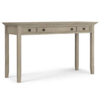 Bureau d'écriture et d'ordinateur en bois massif de 137 cm, tablette coulissante pour clavier, 2 tiroirs, style de transition