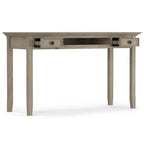 Bureau d'écriture et d'ordinateur en bois massif de 137 cm, tablette coulissante pour clavier, 2 tiroirs, style de transition