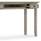 Bureau d'écriture et d'ordinateur en bois massif de 137 cm, tablette coulissante pour clavier, 2 tiroirs, style de transition