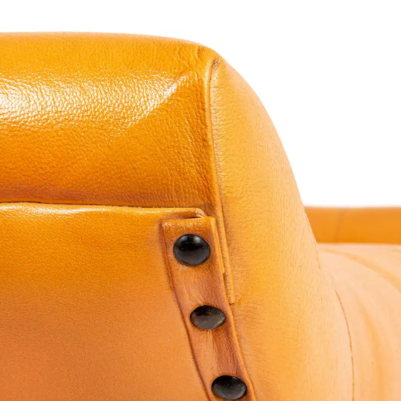 Banc en bois et cuir de chèvre