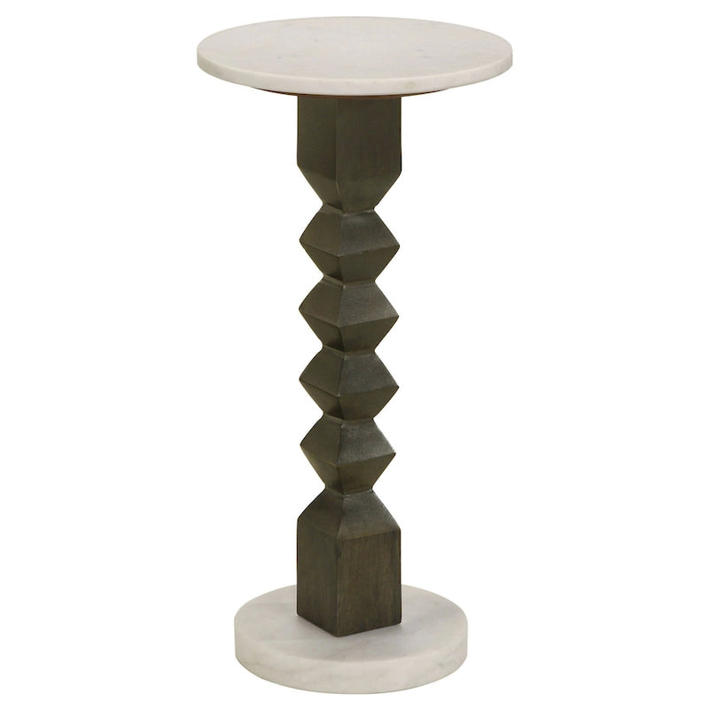 Table d'appoint porte-boissons, plateau rond en marbre de 28 cm