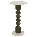 Table d'appoint porte-boissons, plateau rond en marbre de 28 cm