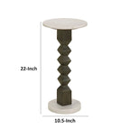 Table d'appoint porte-boissons, plateau rond en marbre de 28 cm