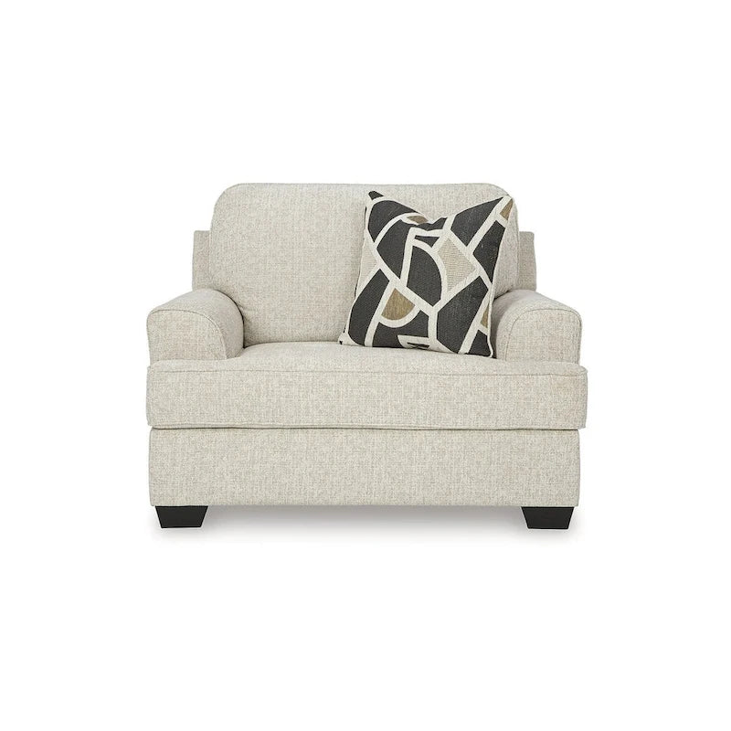 Fauteuil d'appoint surdimensionné de 129,5 cm de large, mousse haute résilience, revêtement en polyester et base plate-forme