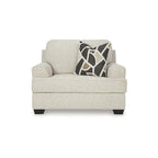 Fauteuil d'appoint surdimensionné de 129,5 cm de large, mousse haute résilience, revêtement en polyester et base plate-forme