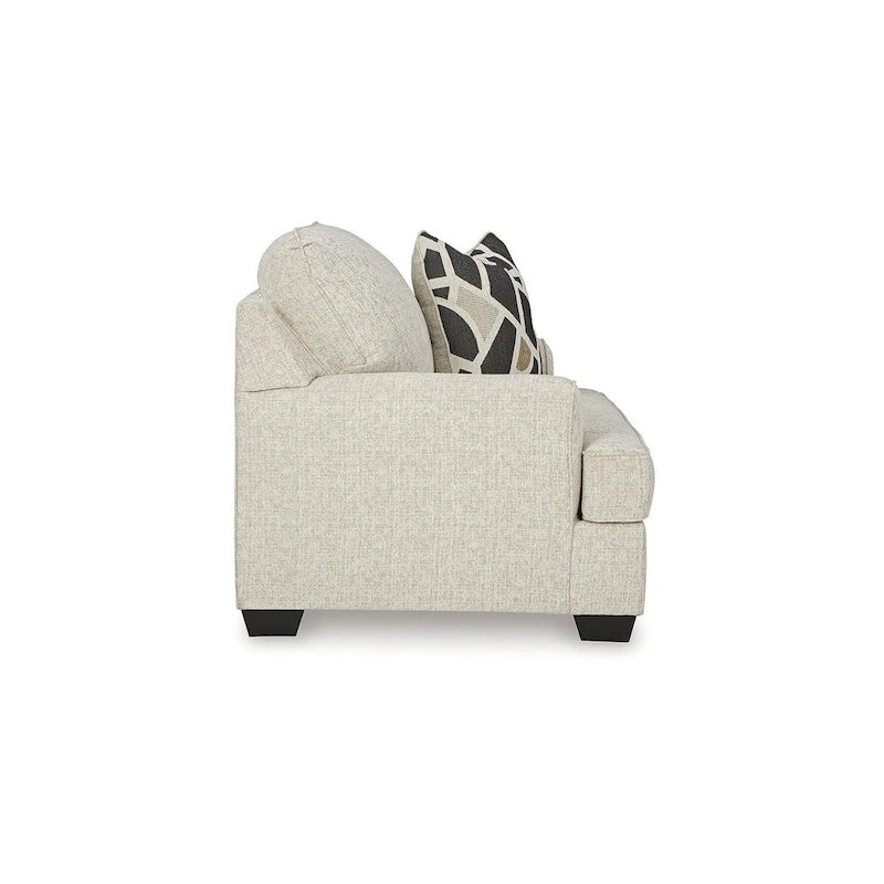 Fauteuil d'appoint surdimensionné de 129,5 cm de large, mousse haute résilience, revêtement en polyester et base plate-forme