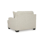 Fauteuil d'appoint surdimensionné de 129,5 cm de large, mousse haute résilience, revêtement en polyester et base plate-forme