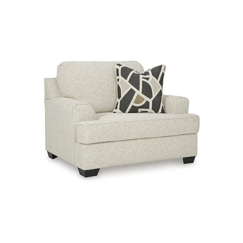 Fauteuil d'appoint surdimensionné de 129,5 cm de large, mousse haute résilience, revêtement en polyester et base plate-forme
