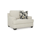 Fauteuil d'appoint surdimensionné de 129,5 cm de large, mousse haute résilience, revêtement en polyester et base plate-forme