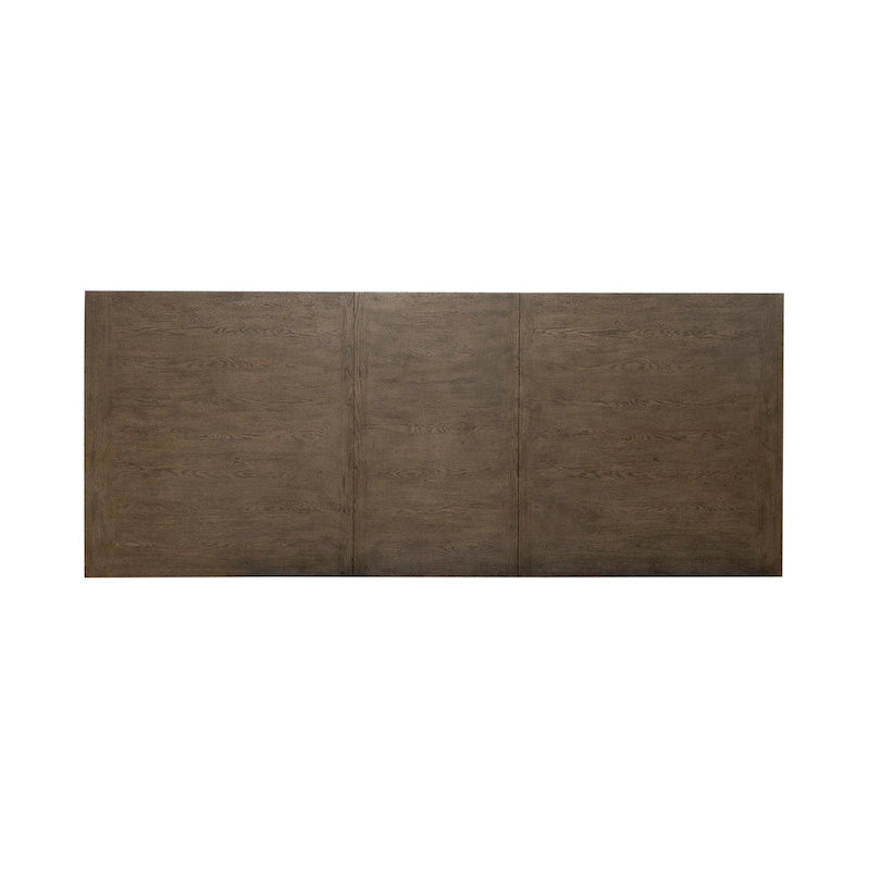 Table de salle à manger à tréteaux de ferme 42"x102", rallonge amovible 24", peuplier et chêne blanc, taupe poudré