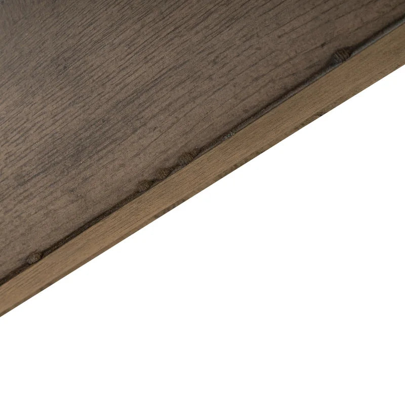 Table de salle à manger à tréteaux de ferme 42"x102", rallonge amovible 24", peuplier et chêne blanc, taupe poudré