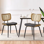 Lot de 2 ou 4 chaises de salle à manger capitonnées en similicuir – 85 H x 44,5 L x 58,5 P cm
