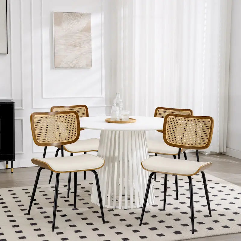 Lot de 2 ou 4 chaises de salle à manger capitonnées en similicuir – 85 H x 44,5 L x 58,5 P cm