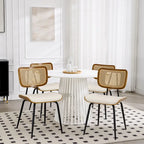 Lot de 2 ou 4 chaises de salle à manger capitonnées en similicuir – 85 H x 44,5 L x 58,5 P cm