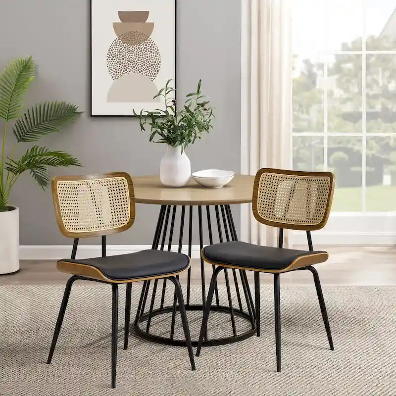 Lot de 2 ou 4 chaises de salle à manger capitonnées en similicuir – 85 H x 44,5 L x 58,5 P cm