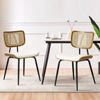 Lot de 2 ou 4 chaises de salle à manger capitonnées en similicuir – 85 H x 44,5 L x 58,5 P cm