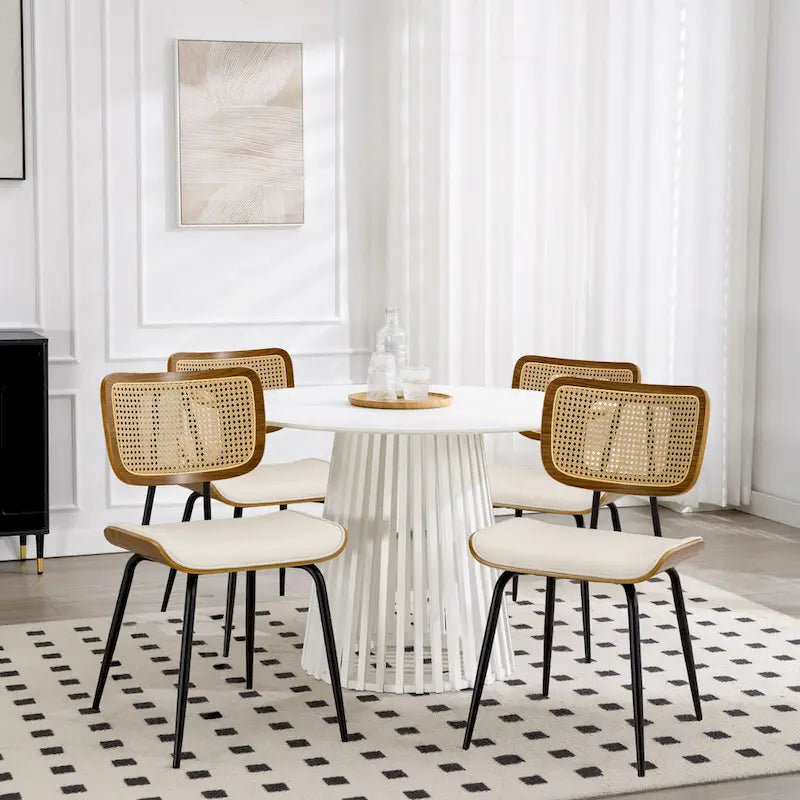 Lot de 2 ou 4 chaises de salle à manger capitonnées en similicuir – 85 H x 44,5 L x 58,5 P cm