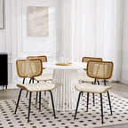 Lot de 2 ou 4 chaises de salle à manger capitonnées en similicuir – 85 H x 44,5 L x 58,5 P cm