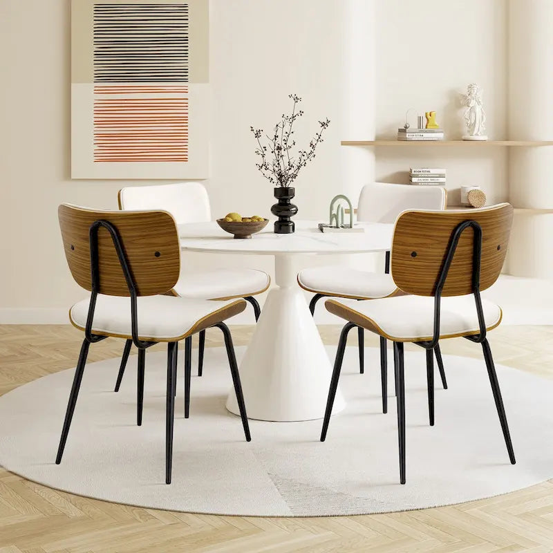 Lot de 2 ou 4 chaises de salle à manger capitonnées en similicuir – 85 H x 44,5 L x 58,5 P cm