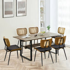 Lot de 2 ou 4 chaises de salle à manger capitonnées en similicuir – 85 H x 44,5 L x 58,5 P cm