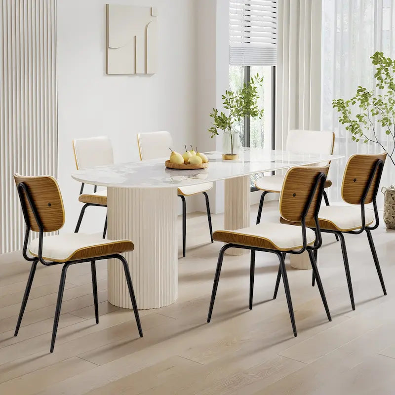 Lot de 2 ou 4 chaises de salle à manger capitonnées en similicuir – 85 H x 44,5 L x 58,5 P cm