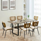 Lot de 2 ou 4 chaises de salle à manger capitonnées en similicuir – 85 H x 44,5 L x 58,5 P cm