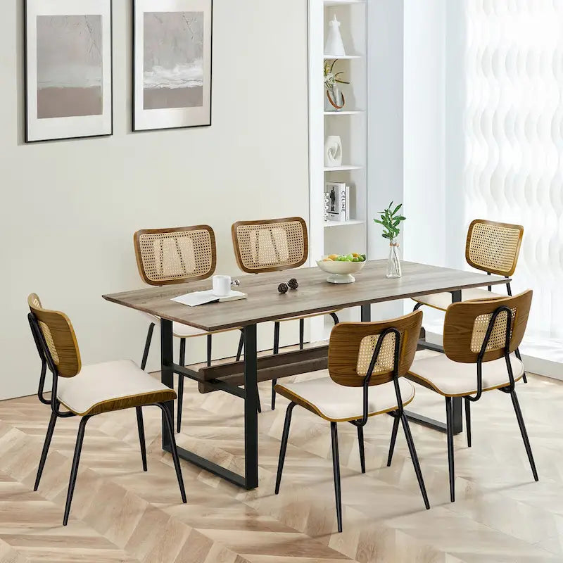 Lot de 2 ou 4 chaises de salle à manger capitonnées en similicuir – 85 H x 44,5 L x 58,5 P cm