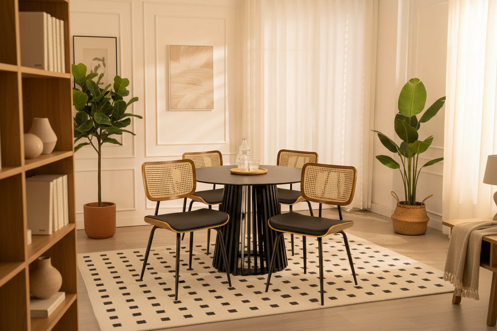Lot de 2 ou 4 chaises de salle à manger capitonnées en similicuir – 85 H x 44,5 L x 58,5 P cm