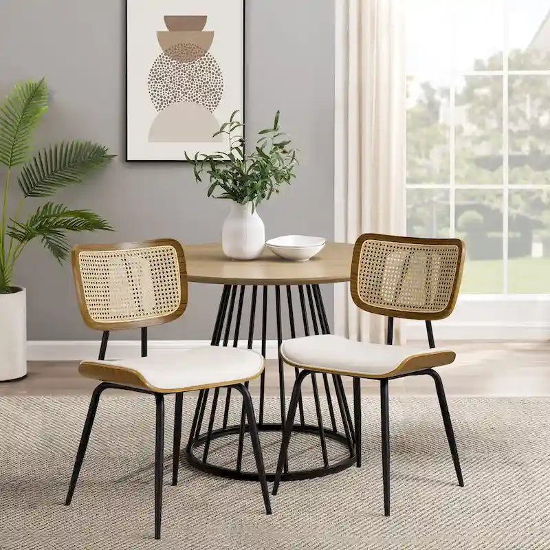Lot de 2 ou 4 chaises de salle à manger capitonnées en similicuir – 85 H x 44,5 L x 58,5 P cm
