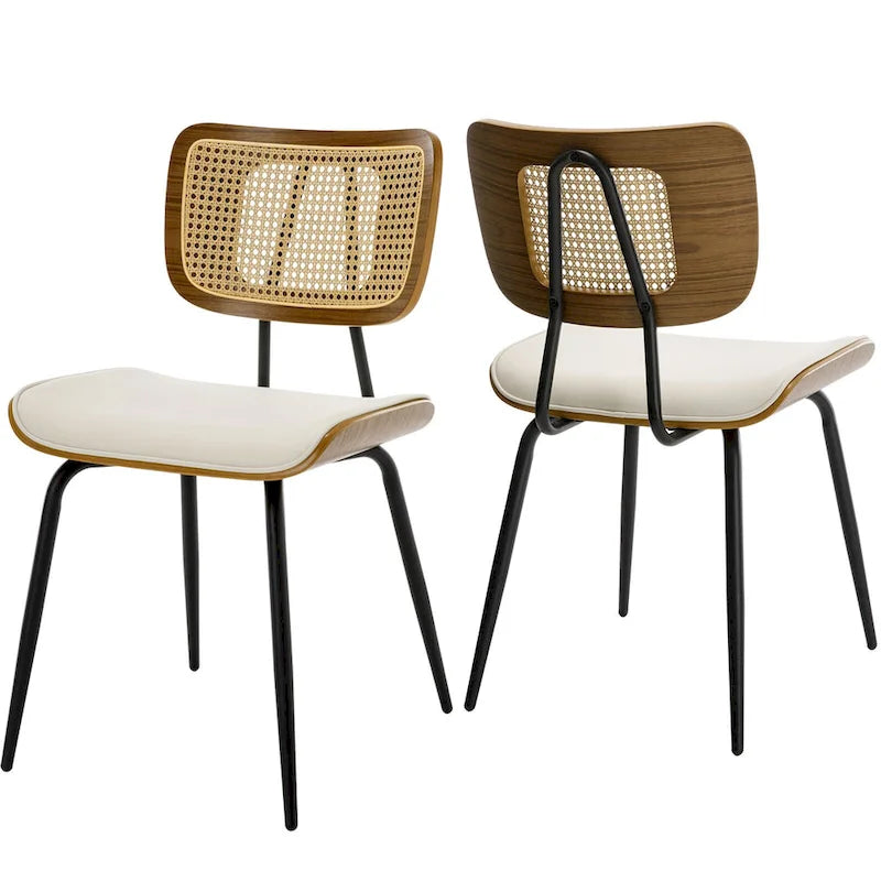 Lot de 2 ou 4 chaises de salle à manger capitonnées en similicuir – 85 H x 44,5 L x 58,5 P cm