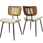 Lot de 2 ou 4 chaises de salle à manger capitonnées en similicuir – 85 H x 44,5 L x 58,5 P cm