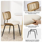 Lot de 2 ou 4 chaises de salle à manger capitonnées en similicuir – 85 H x 44,5 L x 58,5 P cm