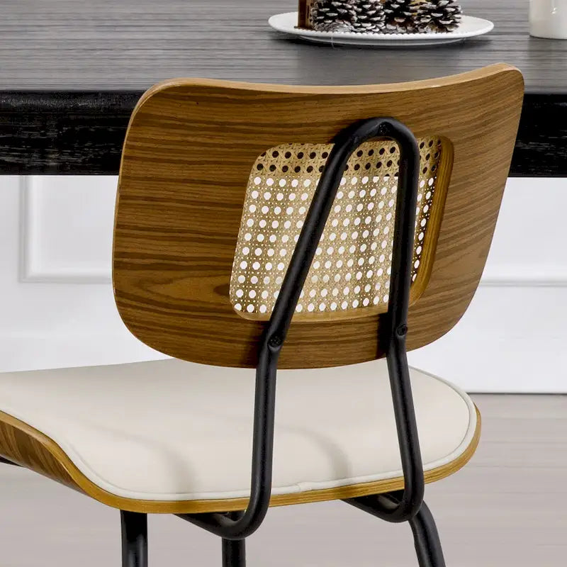 Lot de 2 ou 4 chaises de salle à manger capitonnées en similicuir – 85 H x 44,5 L x 58,5 P cm