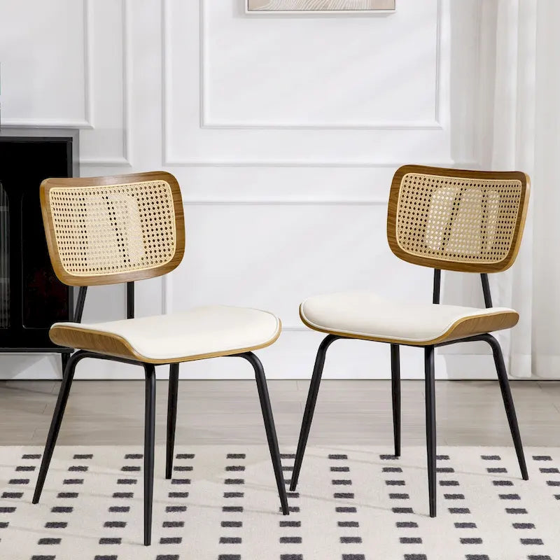 Lot de 2 ou 4 chaises de salle à manger capitonnées en similicuir – 85 H x 44,5 L x 58,5 P cm