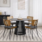 Lot de 2 ou 4 chaises de salle à manger capitonnées en similicuir – 85 H x 44,5 L x 58,5 P cm