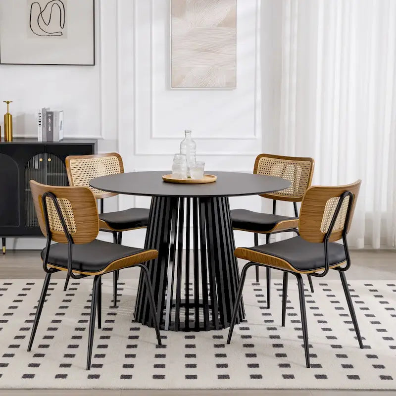 Lot de 2 ou 4 chaises de salle à manger capitonnées en similicuir – 85 H x 44,5 L x 58,5 P cm